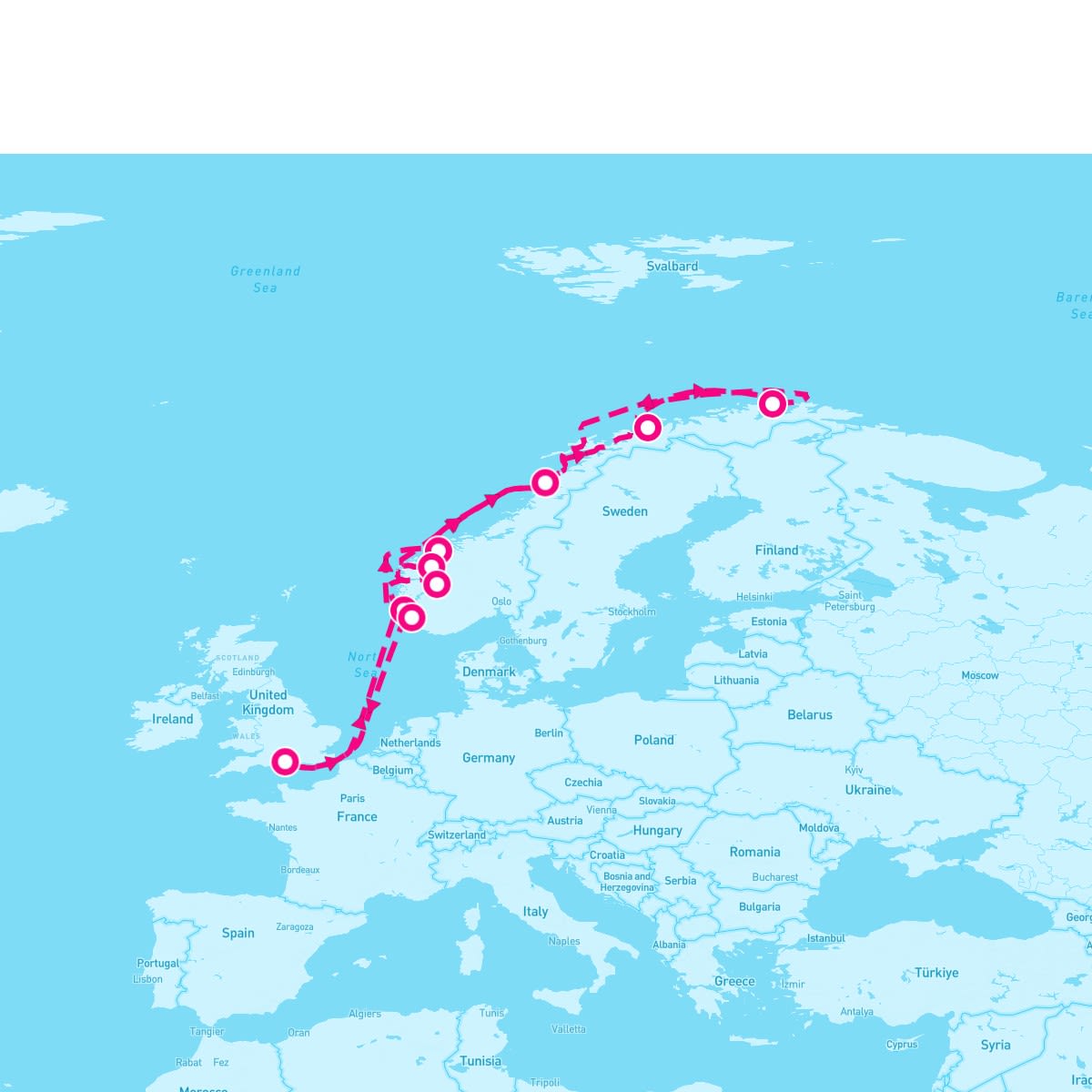Celebrity Apex itinerary map for July 5, 2025 (12 nights)
