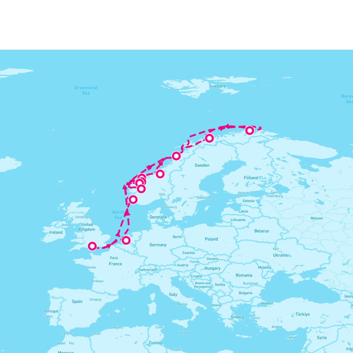 Celebrity Apex itinerary map for August 7, 2025 (14 nights)