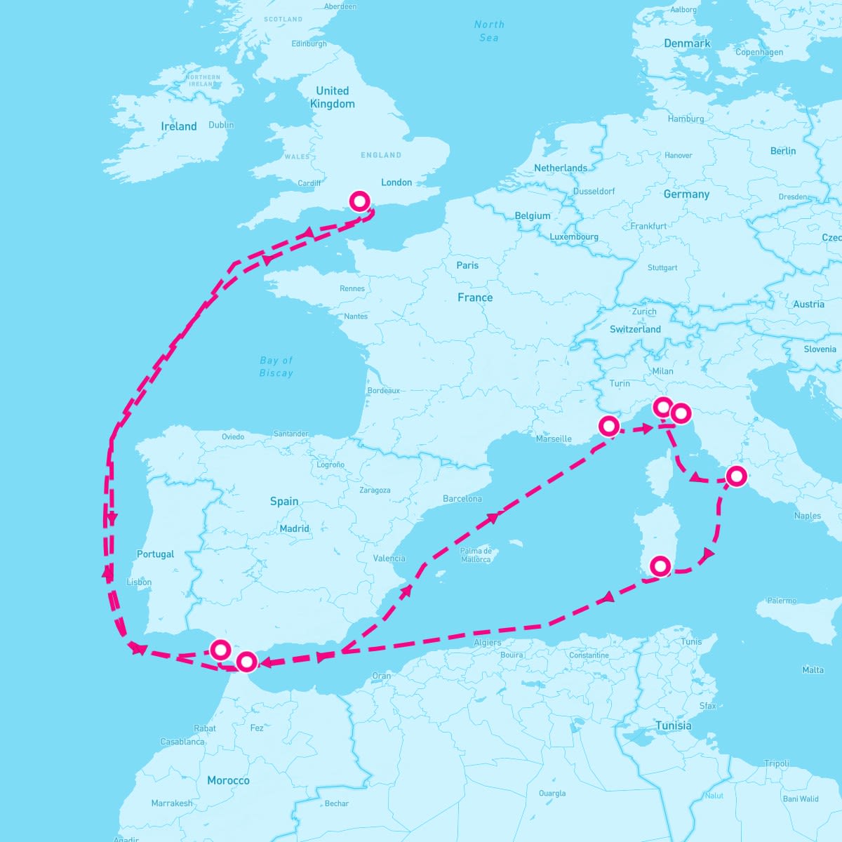 Celebrity Apex itinerary map for September 13, 2025 (14 nights)