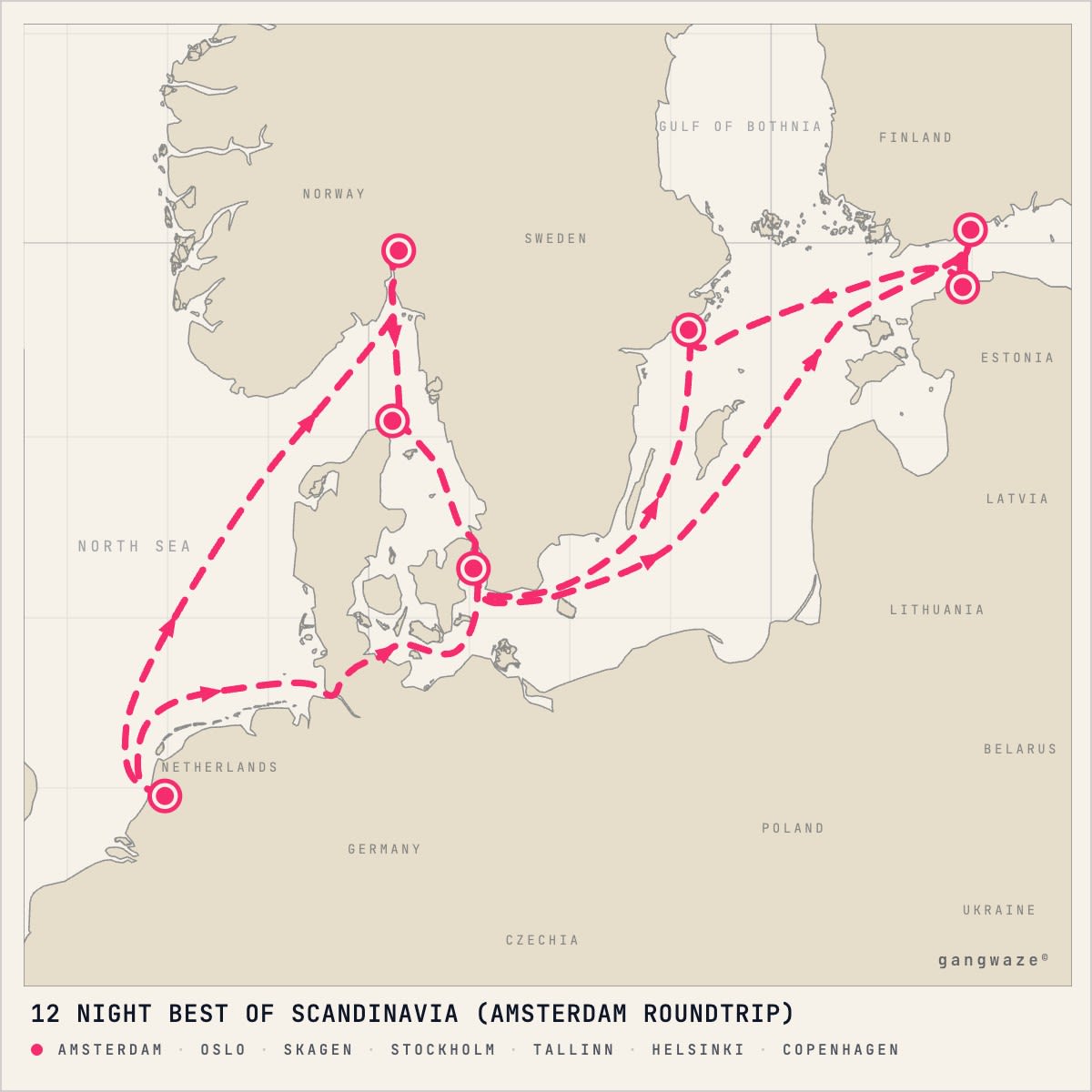 Celebrity Apex itinerary map for July 18, 2028 (12 nights)