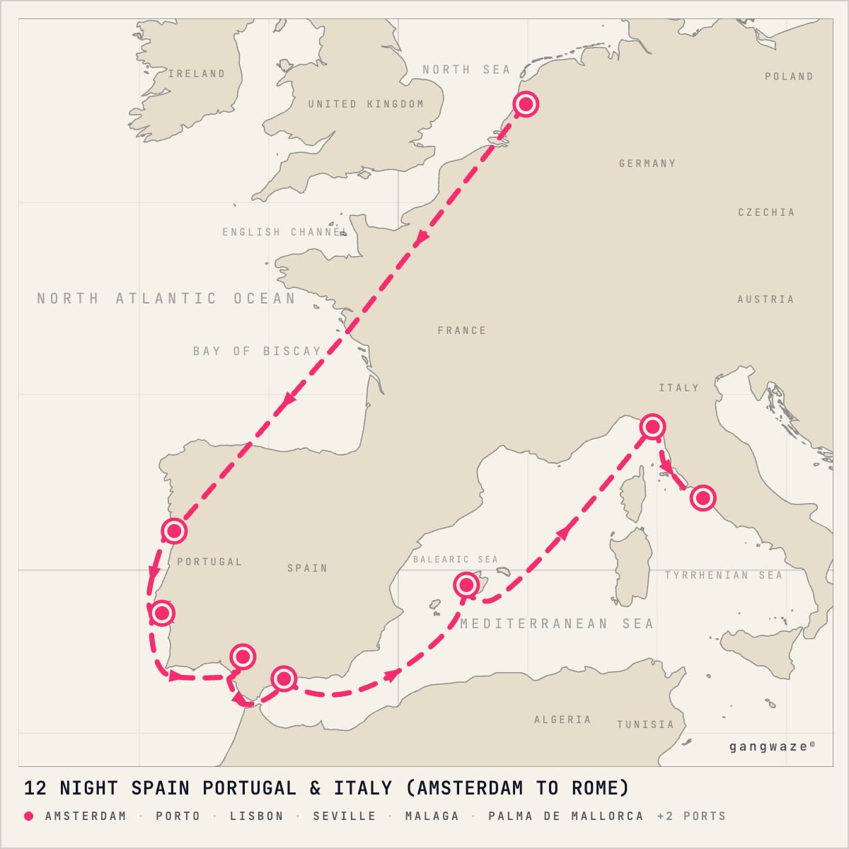 Celebrity Apex itinerary map for October 2, 2028 (12 nights)