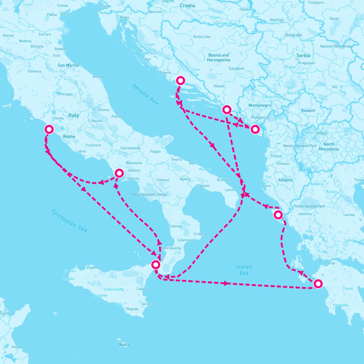 Celebrity Beyond itinerary map for May 17, 2024 (10 nights)