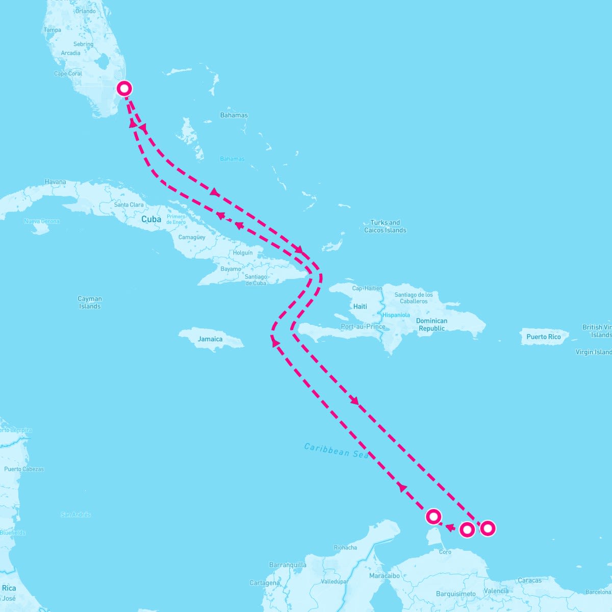 Celebrity Beyond itinerary map for June 29, 2024 (8 nights)