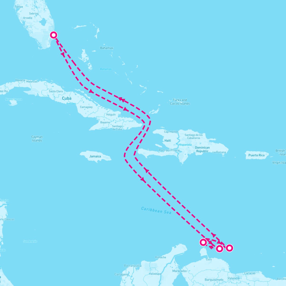 Celebrity Beyond itinerary map for July 13, 2024 (8 nights)