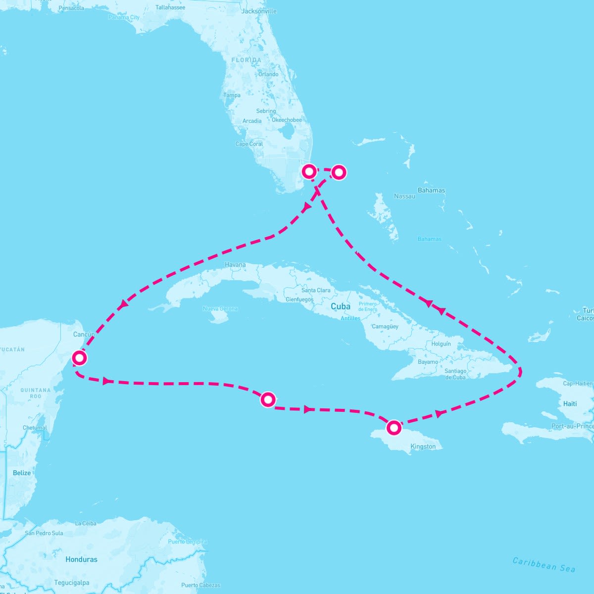 Celebrity Beyond itinerary map for May 4, 2025