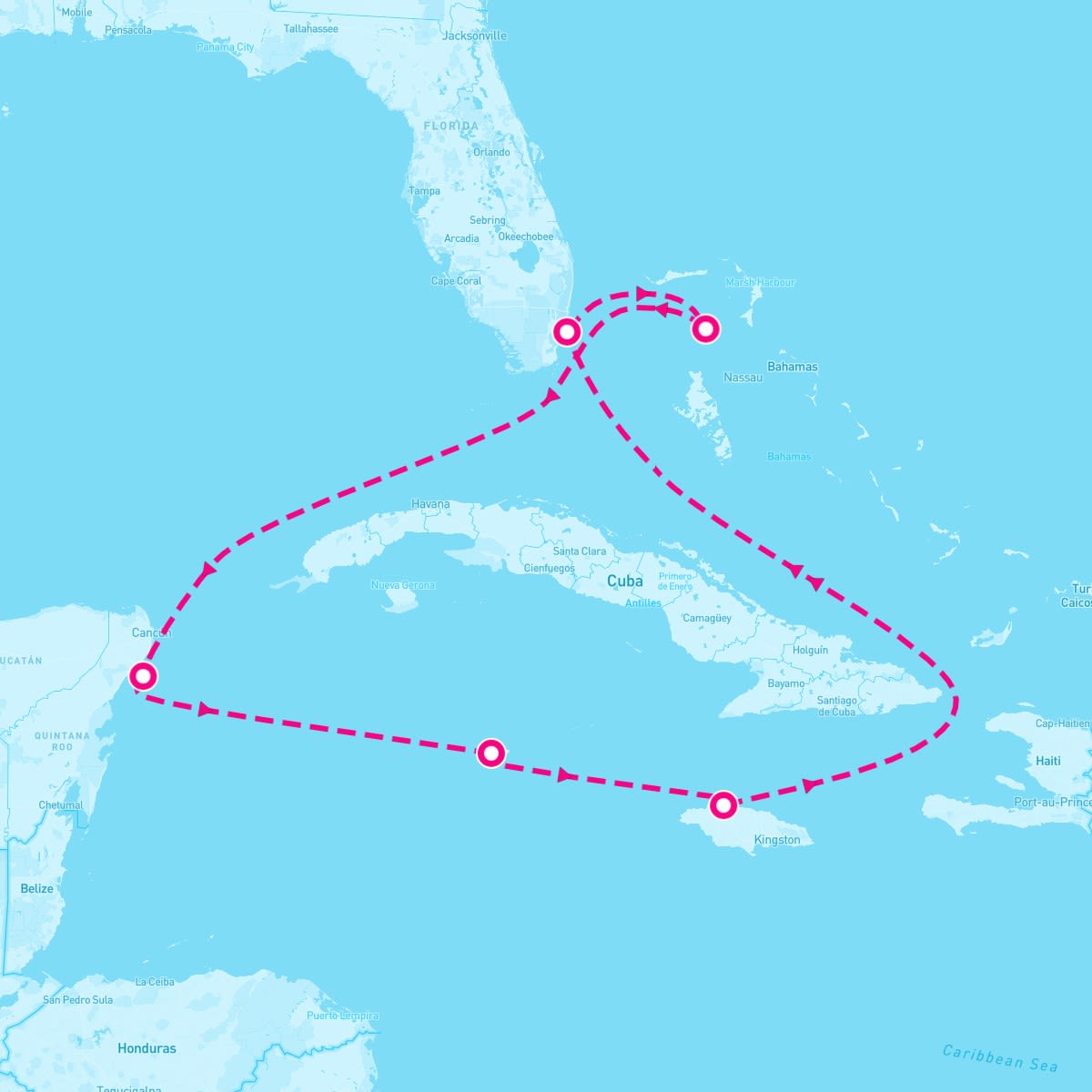 Celebrity Beyond itinerary map for July 13, 2025 (7 nights)