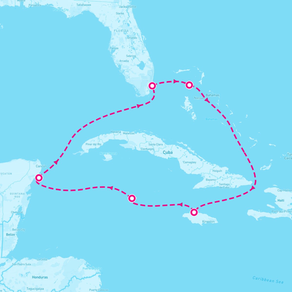 Celebrity Beyond itinerary map for September 7, 2025 (7 nights)