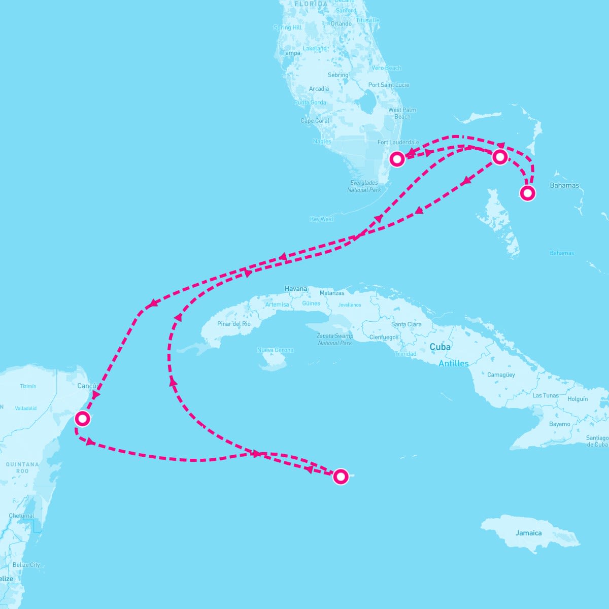 Celebrity Beyond itinerary map for August 9, 2026