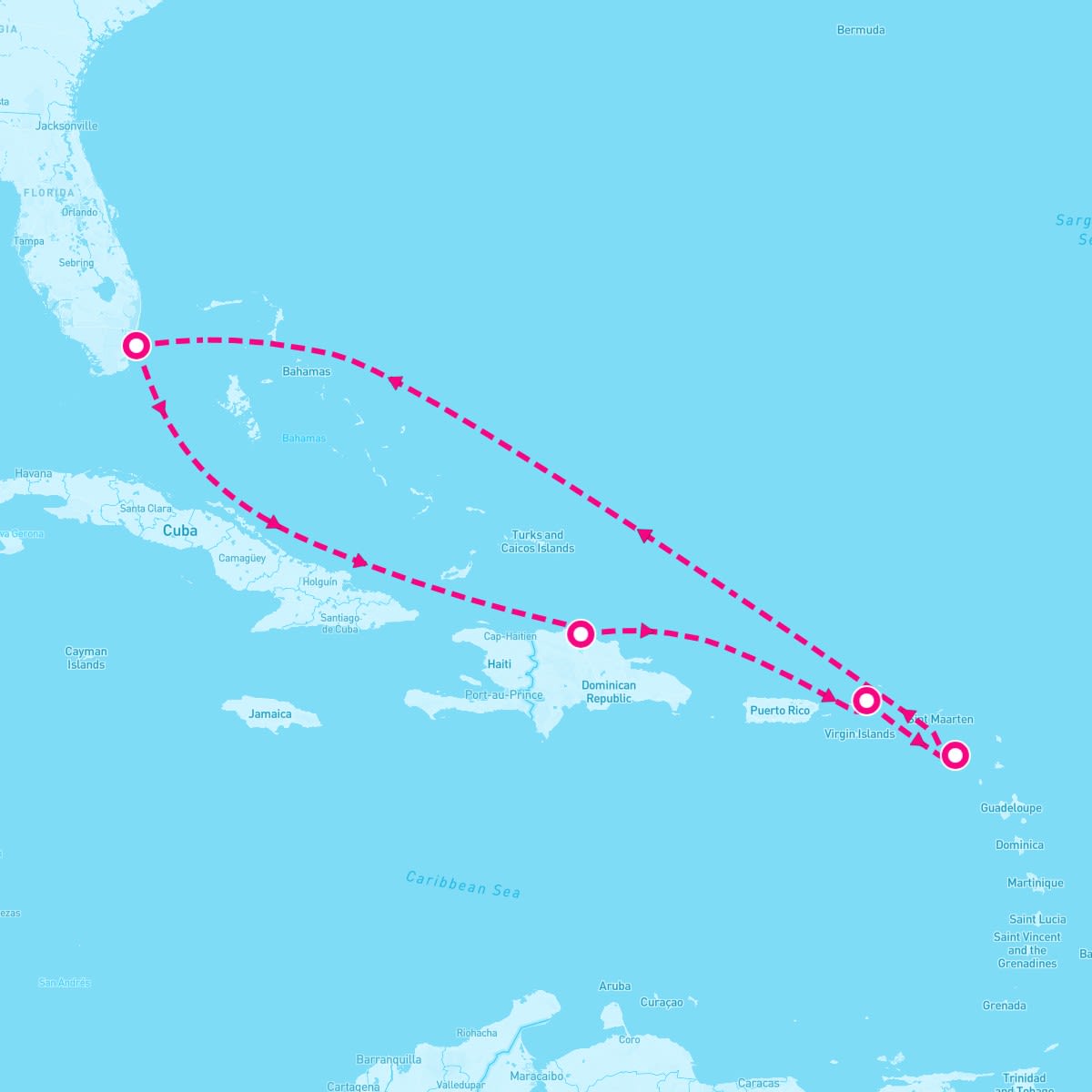 Celebrity Beyond itinerary map for August 16, 2026