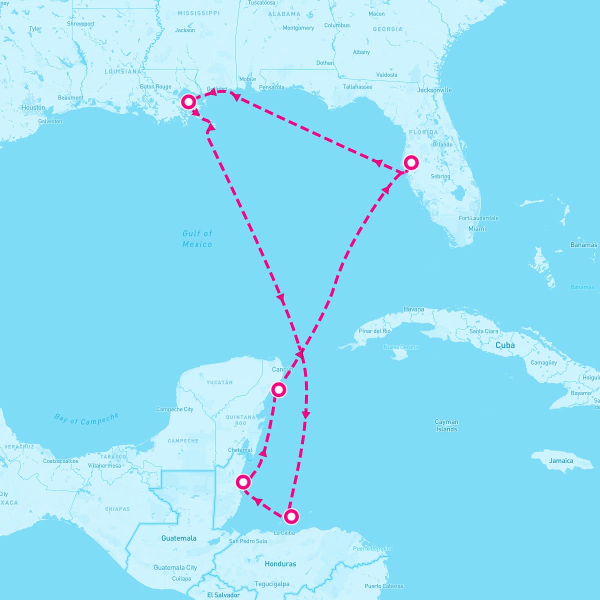 Celebrity Constellation itinerary map for February 10, 2024 (12 nights)