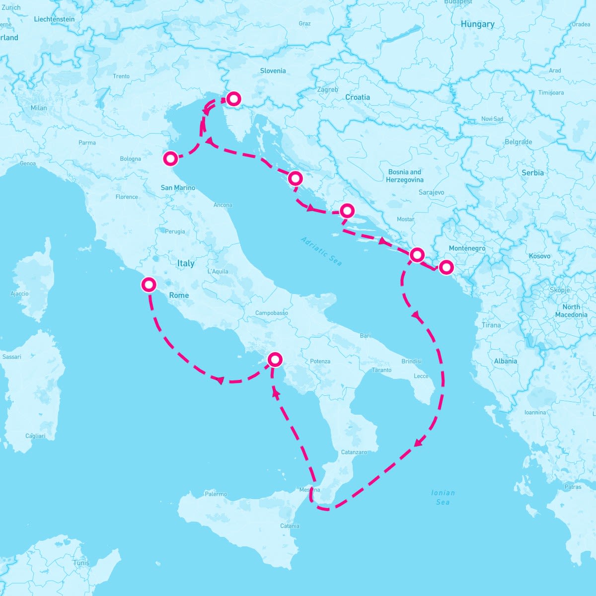 Celebrity Constellation itinerary map for May 3, 2024 (10 nights)