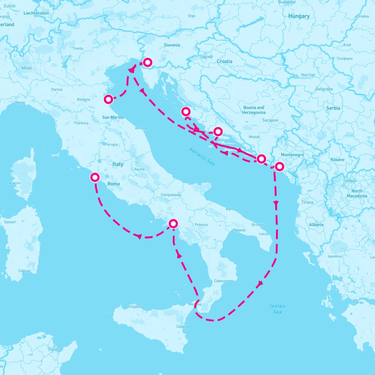 Celebrity Constellation itinerary map for July 5, 2024 (10 nights)