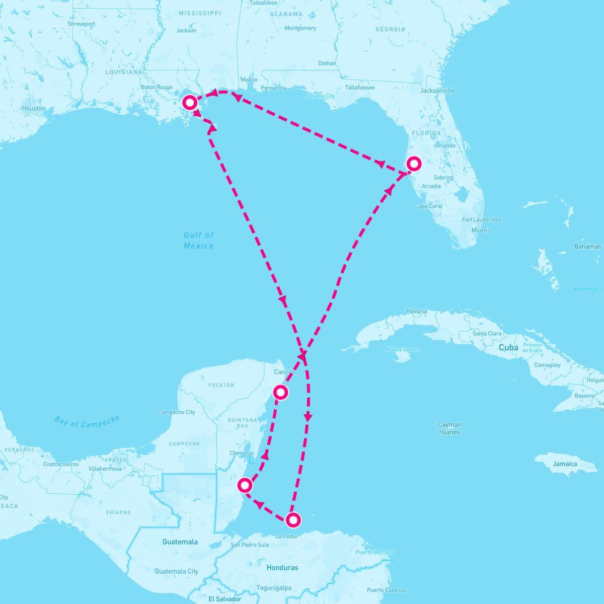 Celebrity Constellation itinerary map for March 13, 2025 (9 nights)