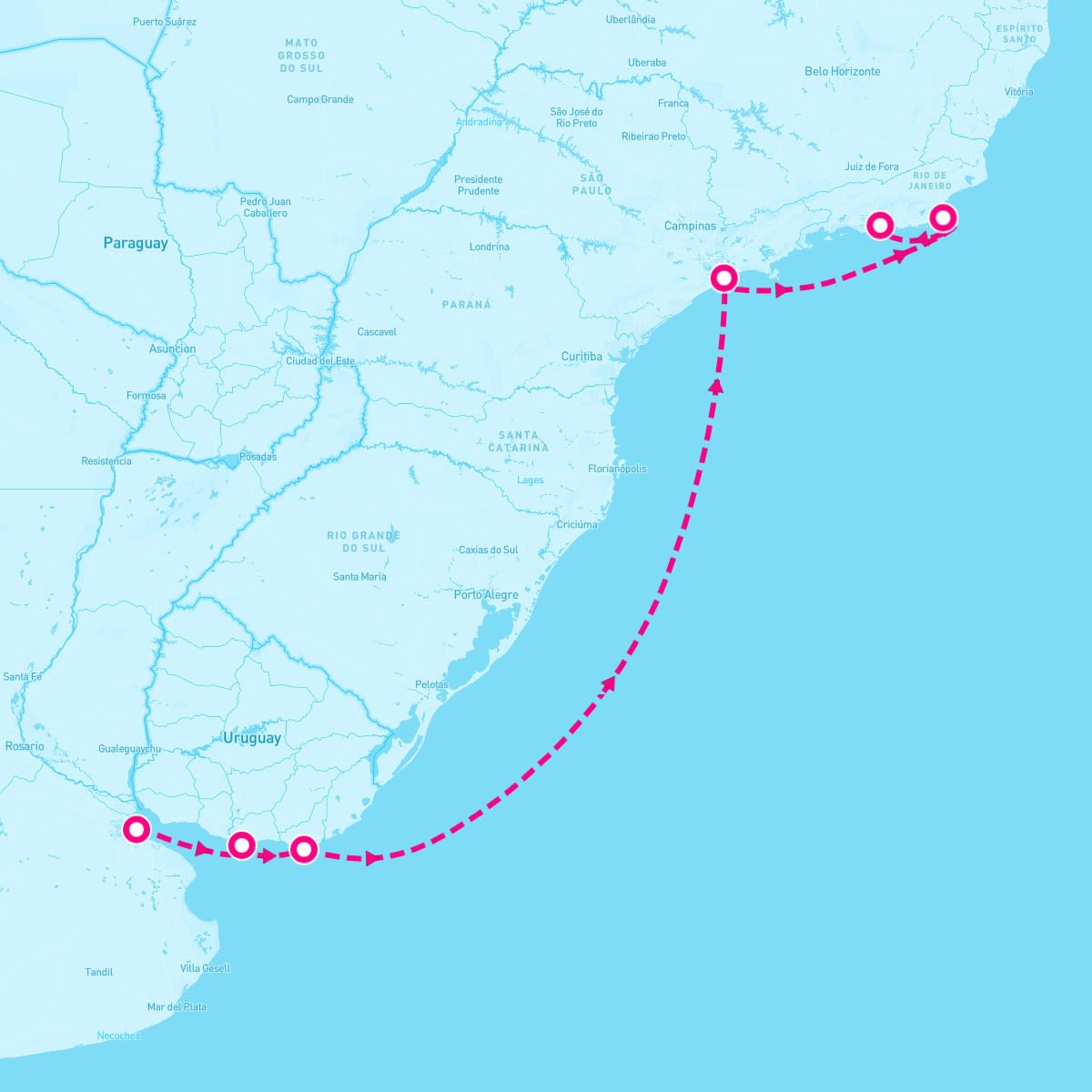 Celebrity Eclipse itinerary map for April 20, 2024 (7 nights)