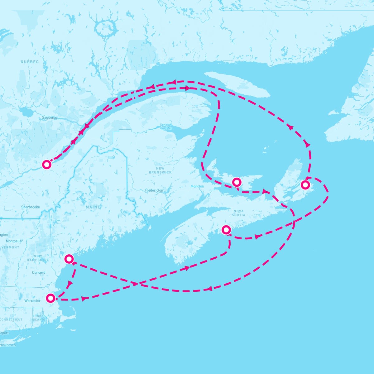 Celebrity Eclipse itinerary map for August 28, 2024 (11 nights)