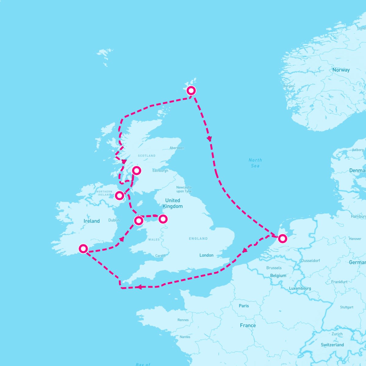 Celebrity Eclipse itinerary map for April 27, 2025 (12 nights)