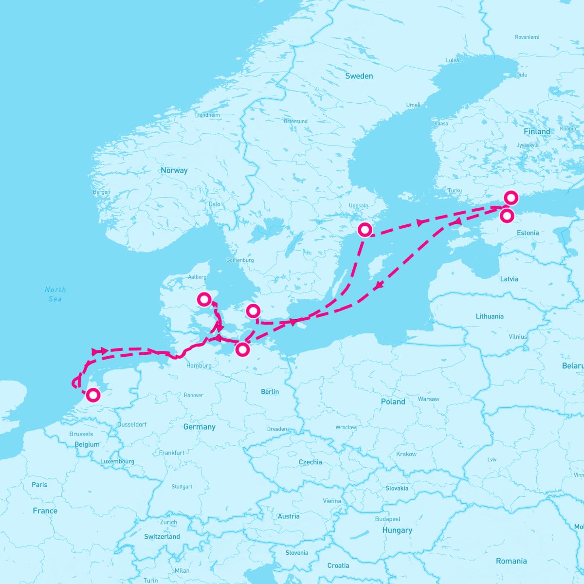 Celebrity Eclipse itinerary map for June 19, 2027