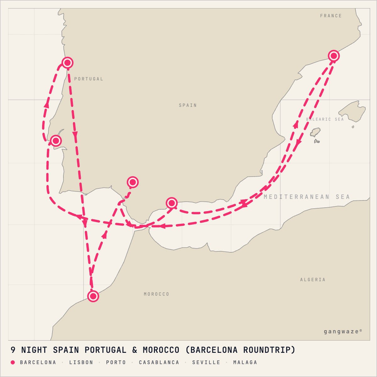 Celebrity Eclipse itinerary map for October 5, 2028 (9 nights)