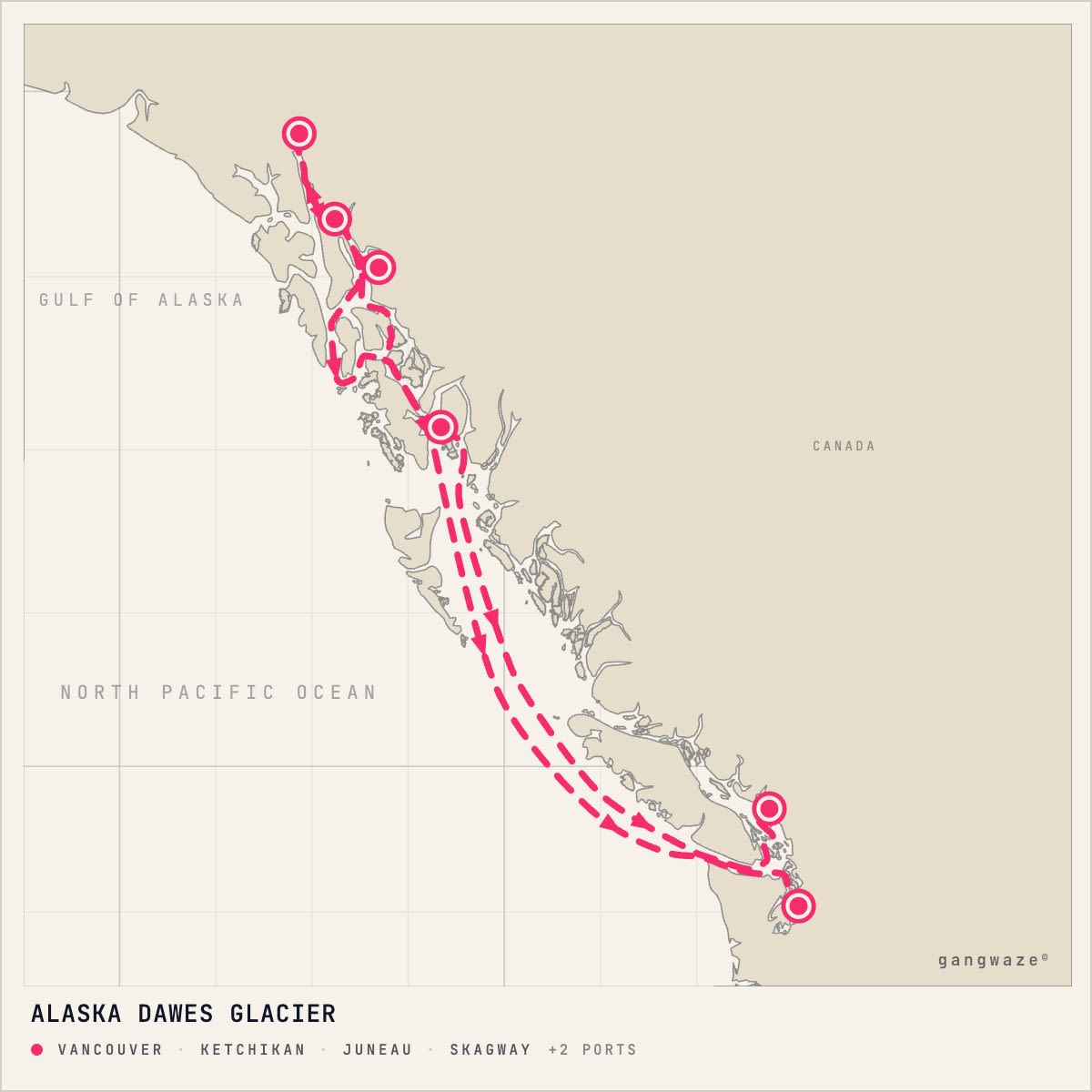 Celebrity Edge itinerary map for May 12, 2028 (7 nights)