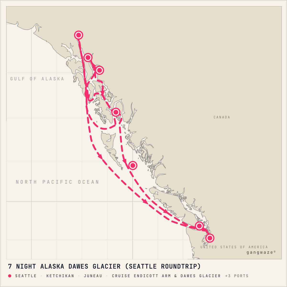 Celebrity Edge itinerary map for May 19, 2028 (7 nights)