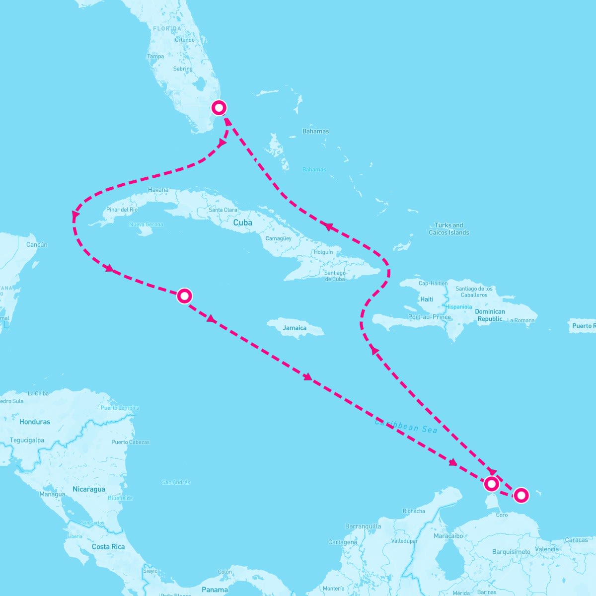 Celebrity Equinox itinerary map for March 14, 2024 (9 nights)