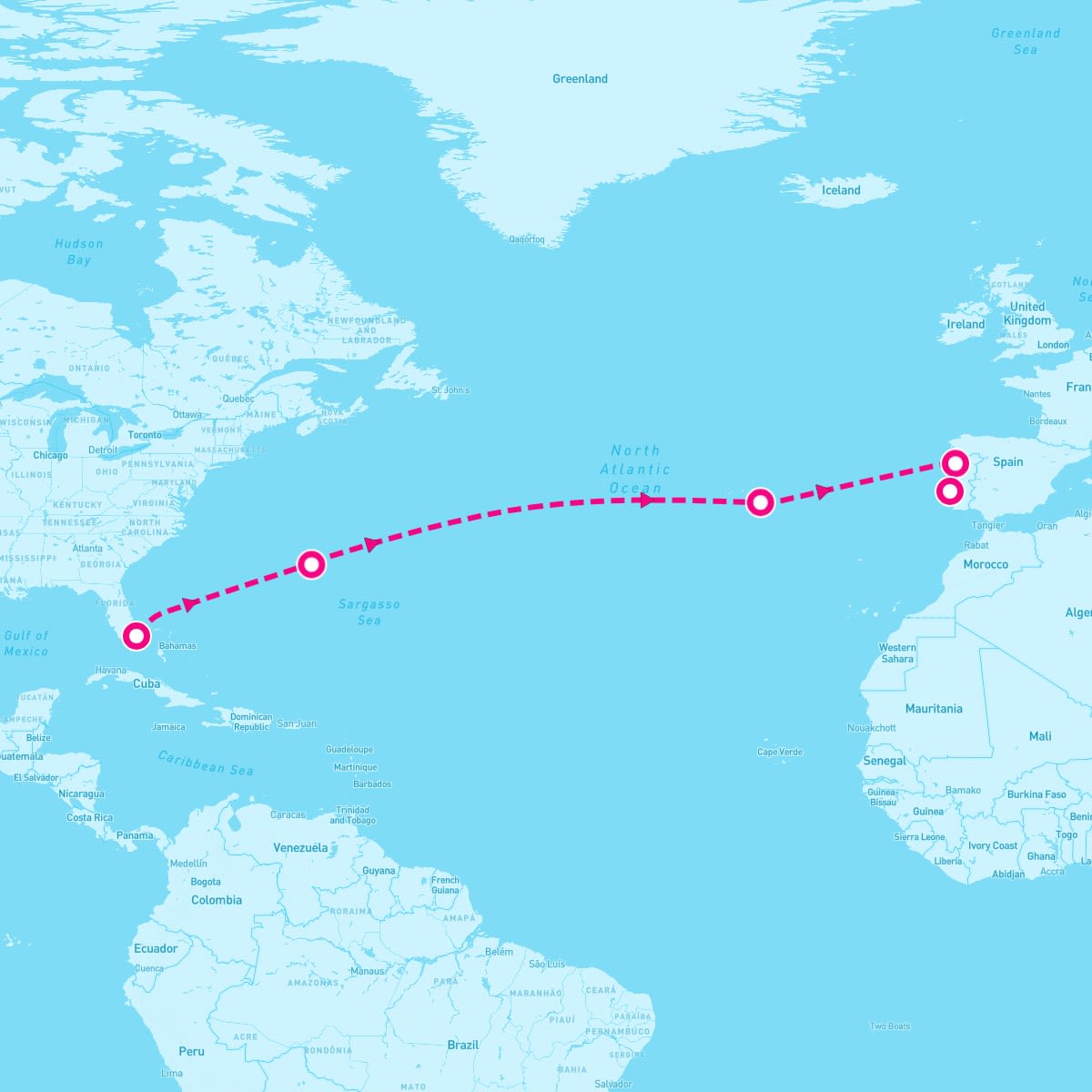 Celebrity Equinox itinerary map for April 11, 2024 (12 nights)