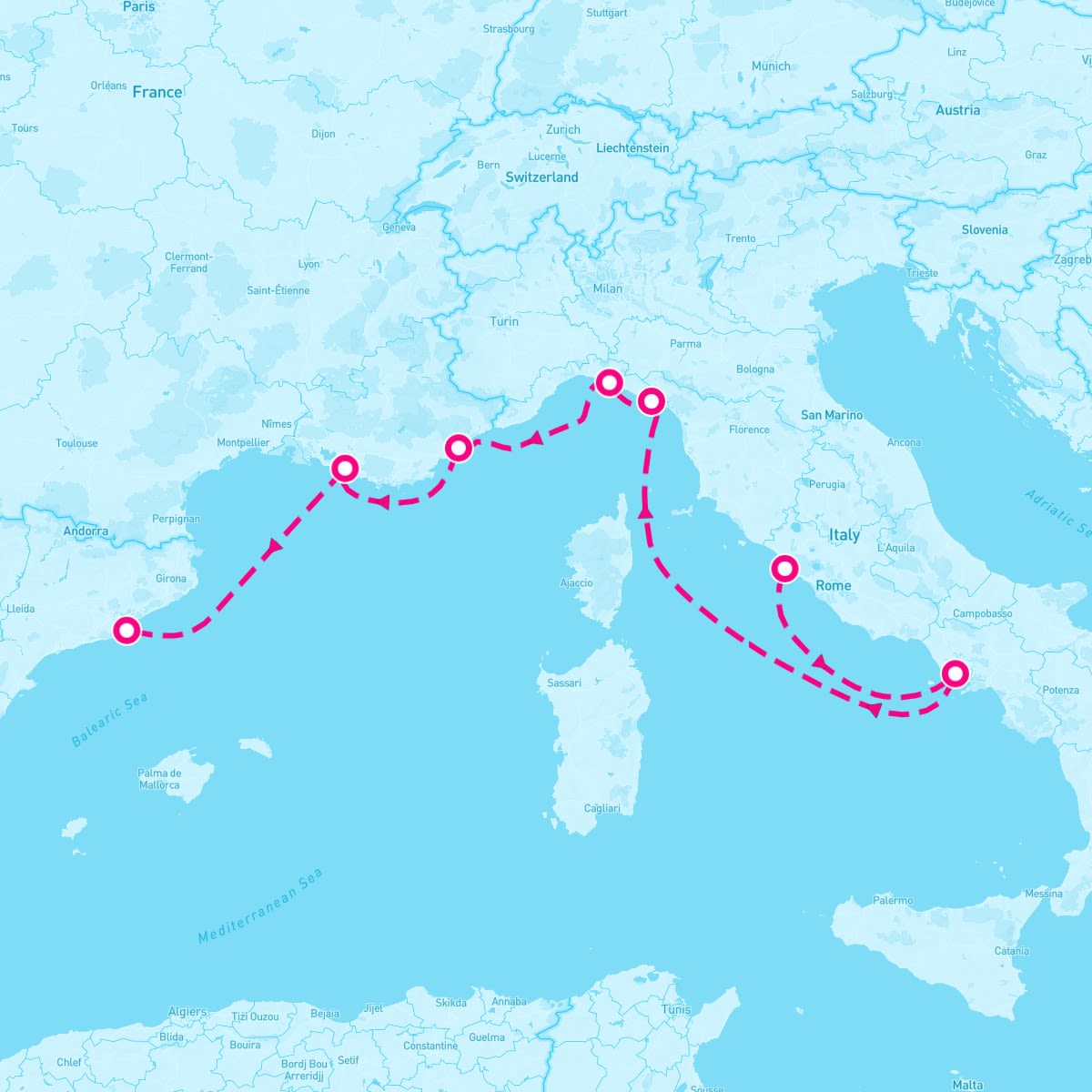 Celebrity Equinox itinerary map for June 4, 2024 (9 nights)