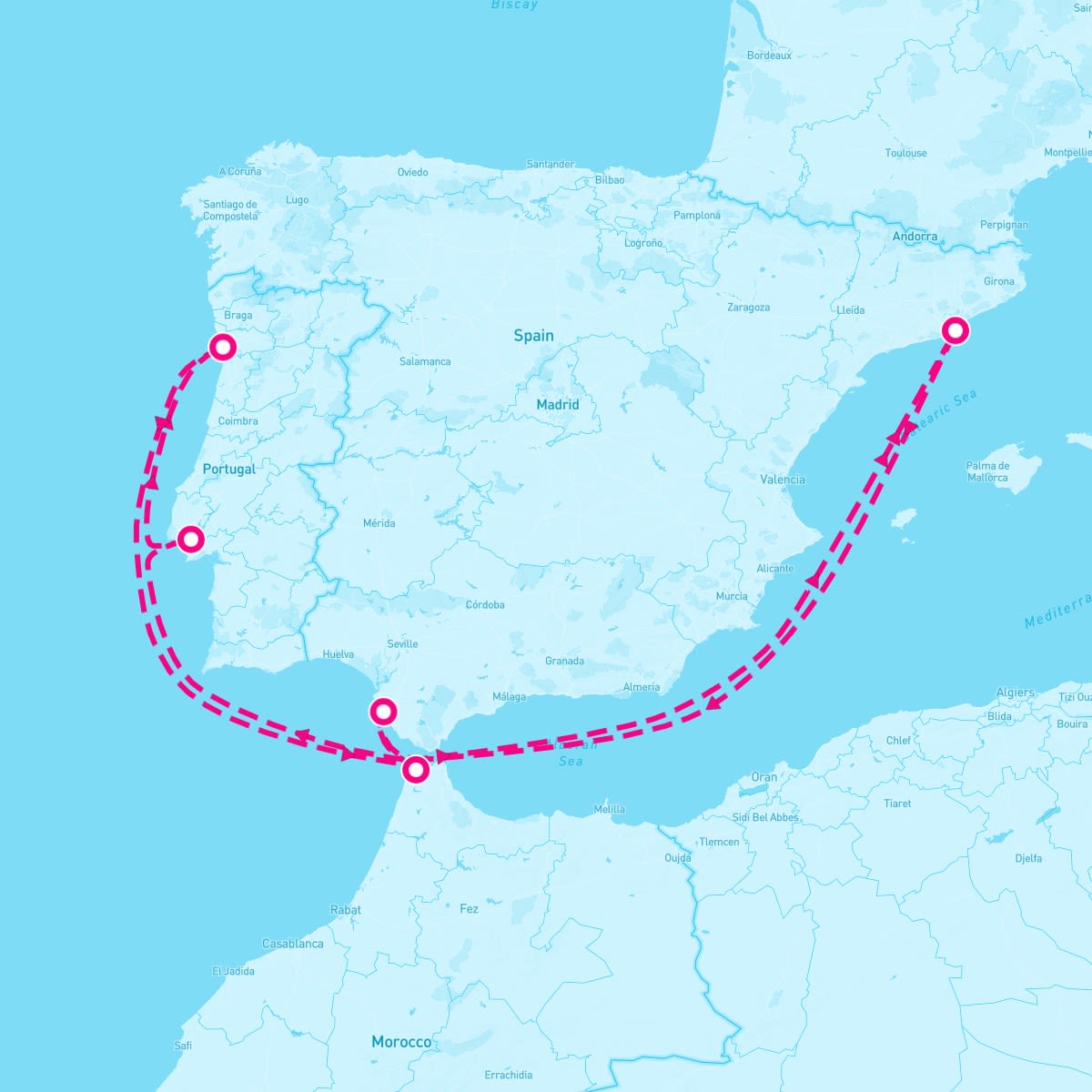 Celebrity Equinox itinerary map for October 22, 2024 (9 nights)
