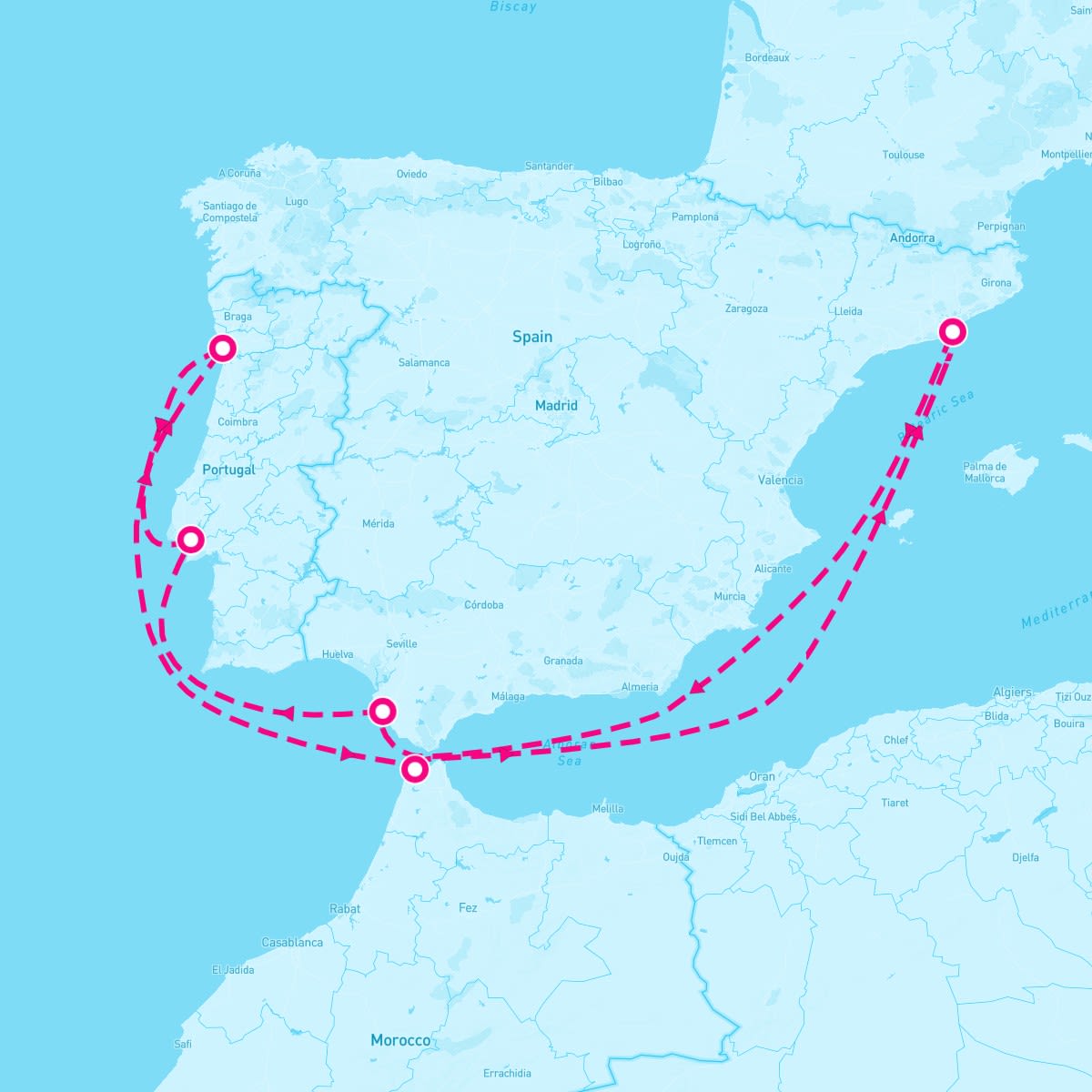 Celebrity Equinox itinerary map for May 22, 2025