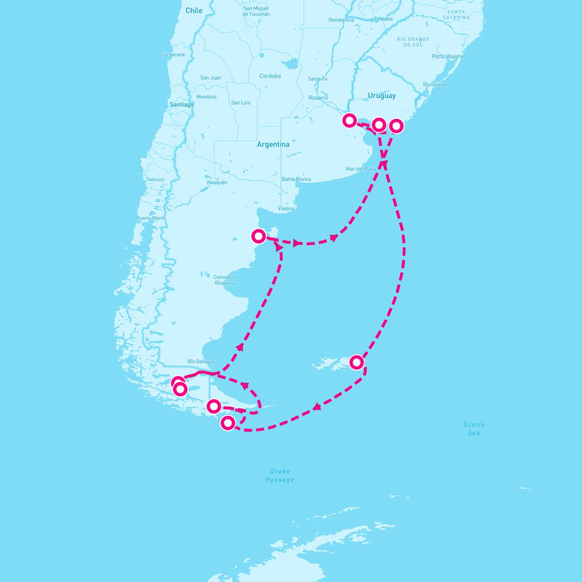 Celebrity Equinox itinerary map for December 6, 2025 (14 nights)