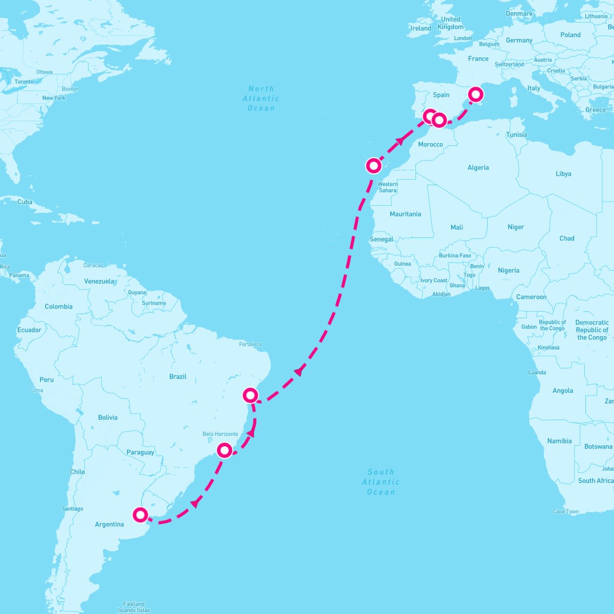 Celebrity Equinox itinerary map for March 30, 2026