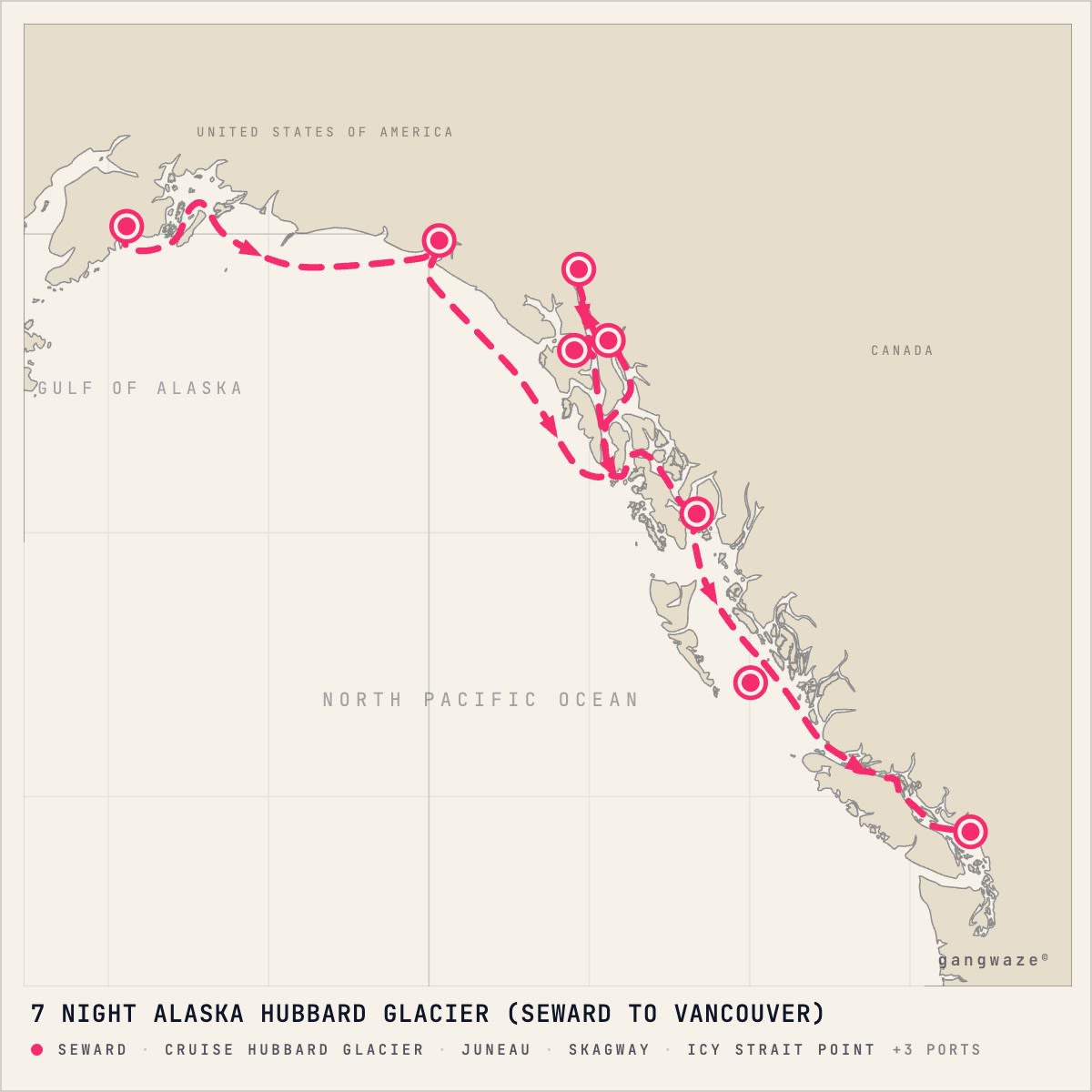 Celebrity Equinox itinerary map for July 21, 2028 (7 nights)
