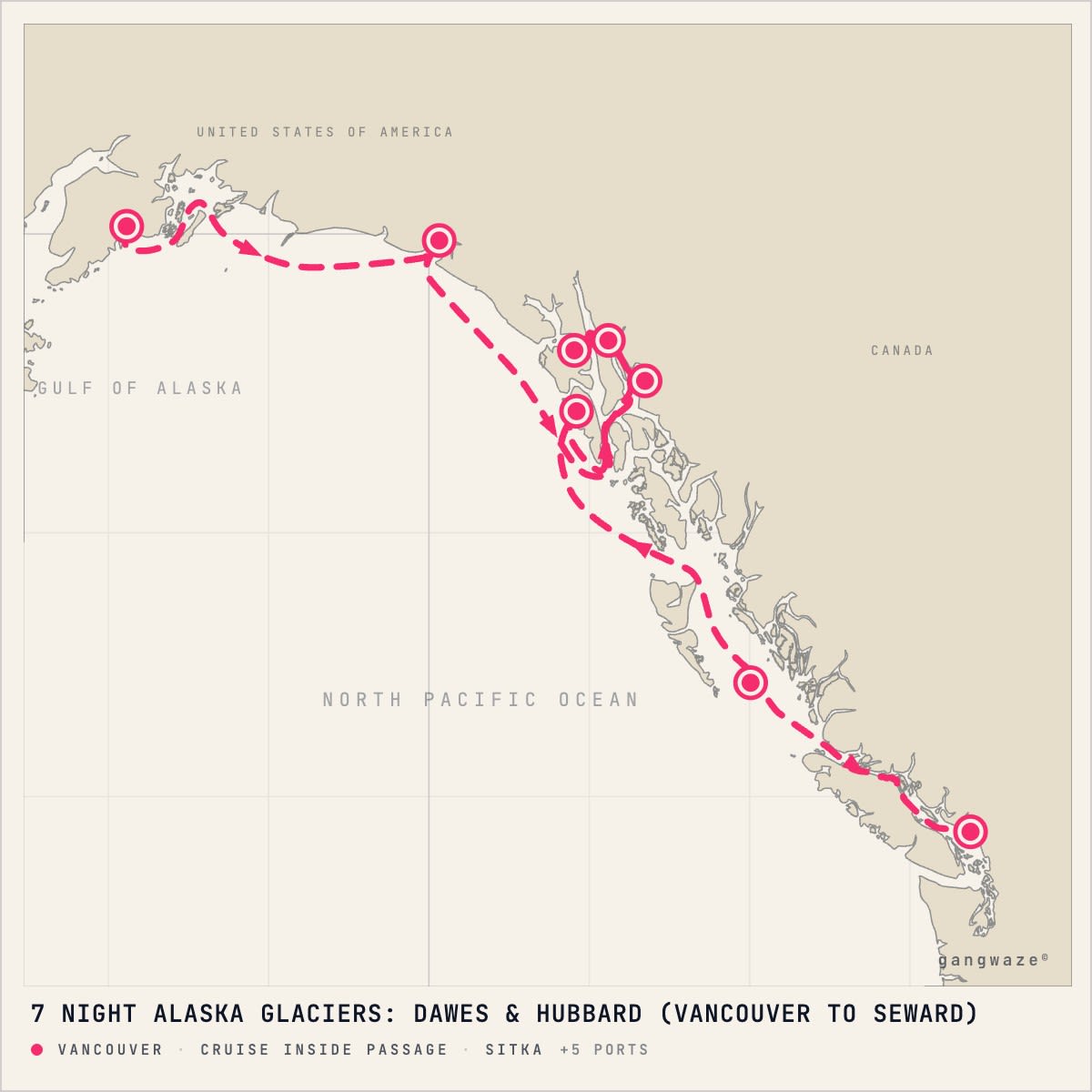 Celebrity Equinox itinerary map for July 28, 2028 (7 nights)