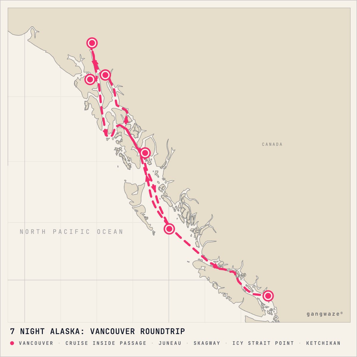 Celebrity Equinox itinerary map for September 22, 2028 (7 nights)