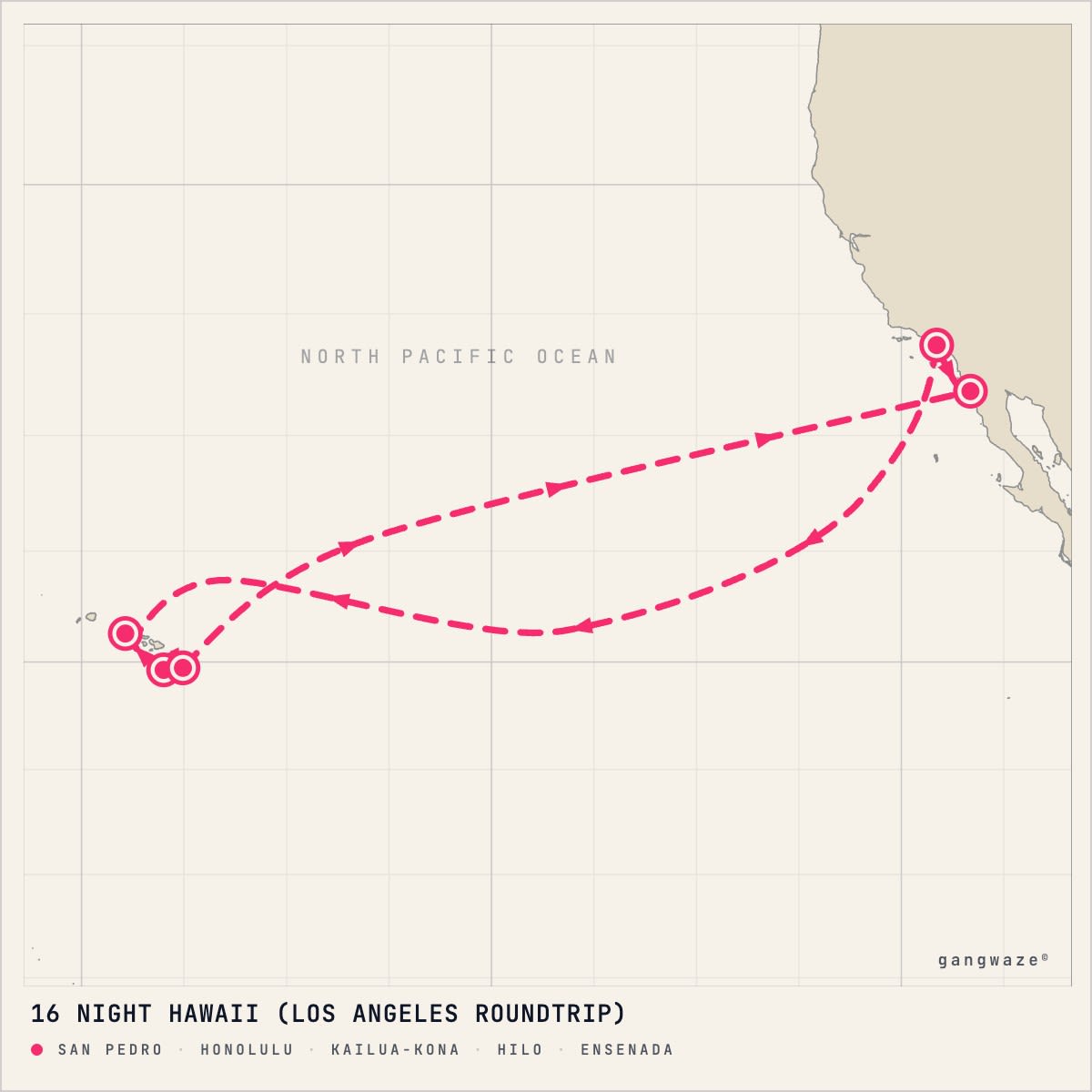 Celebrity Equinox itinerary map for October 20, 2028 (16 nights)