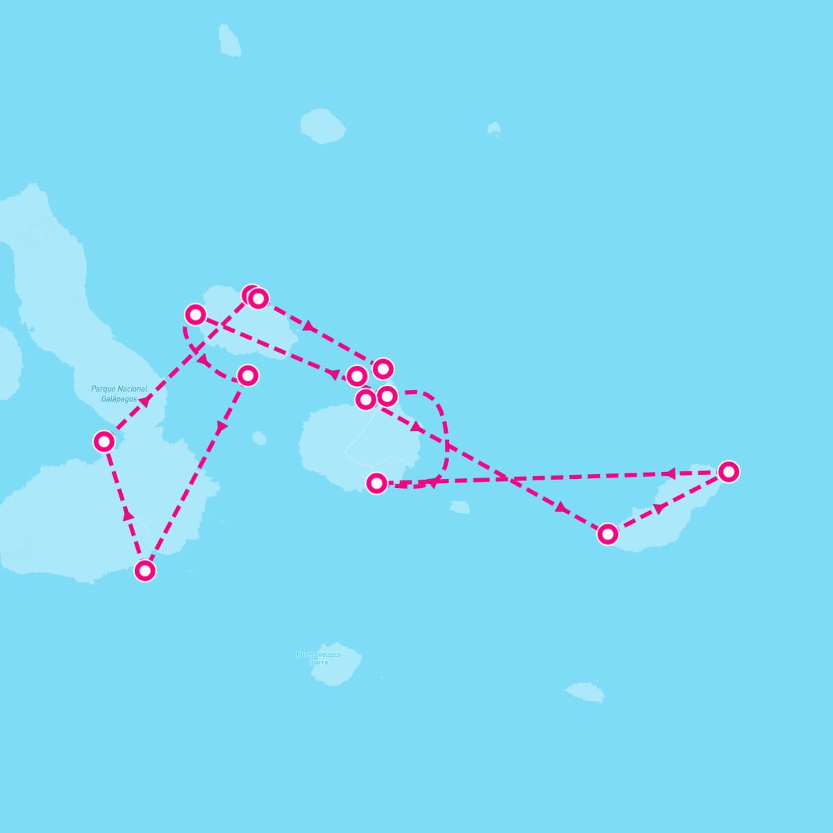 Celebrity Flora itinerary map for June 9, 2024 (7 nights)