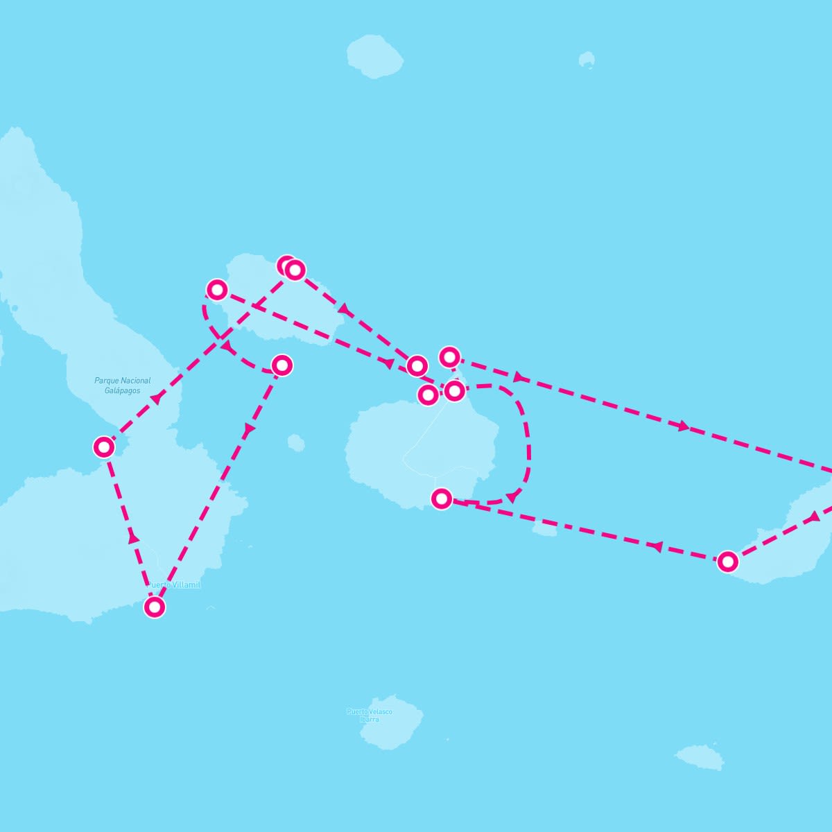 Celebrity Flora itinerary map for September 29, 2024 (7 nights)