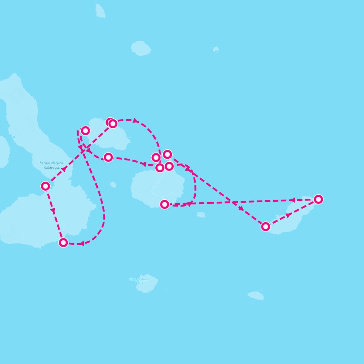 Celebrity Flora itinerary map for May 10, 2026 (7 nights)