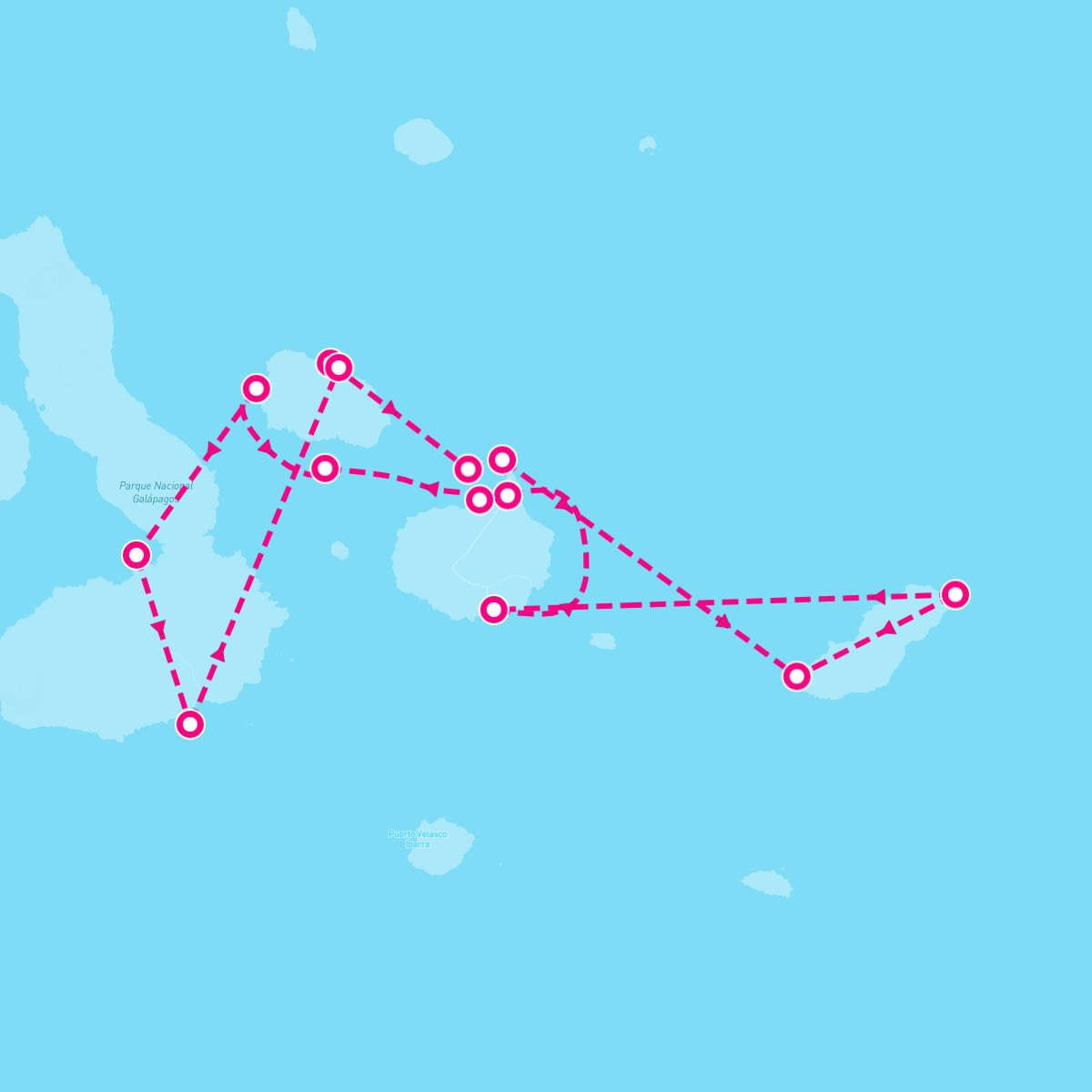 Celebrity Flora itinerary map for June 6, 2027 (7 nights)
