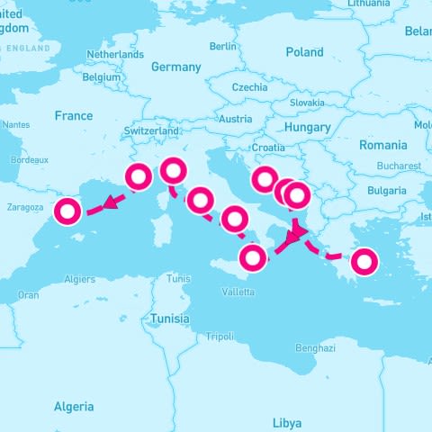 12 Night Adriatic & Med (Athens To Barcelona)