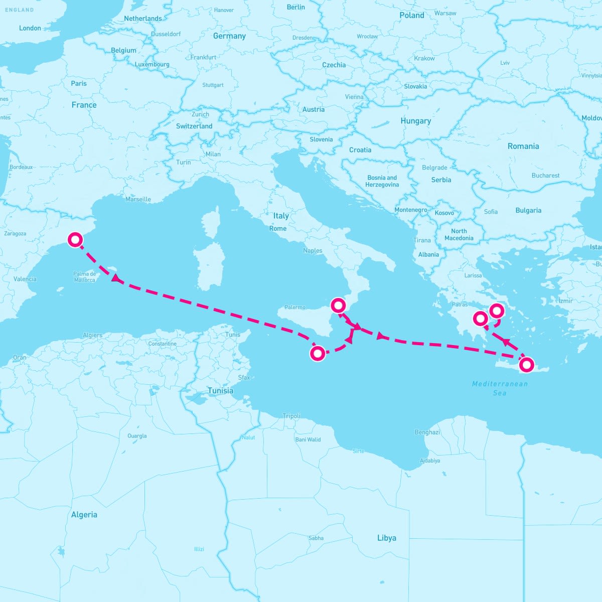 7 Night Italy Greece & Malta (Barcelona To Athens)