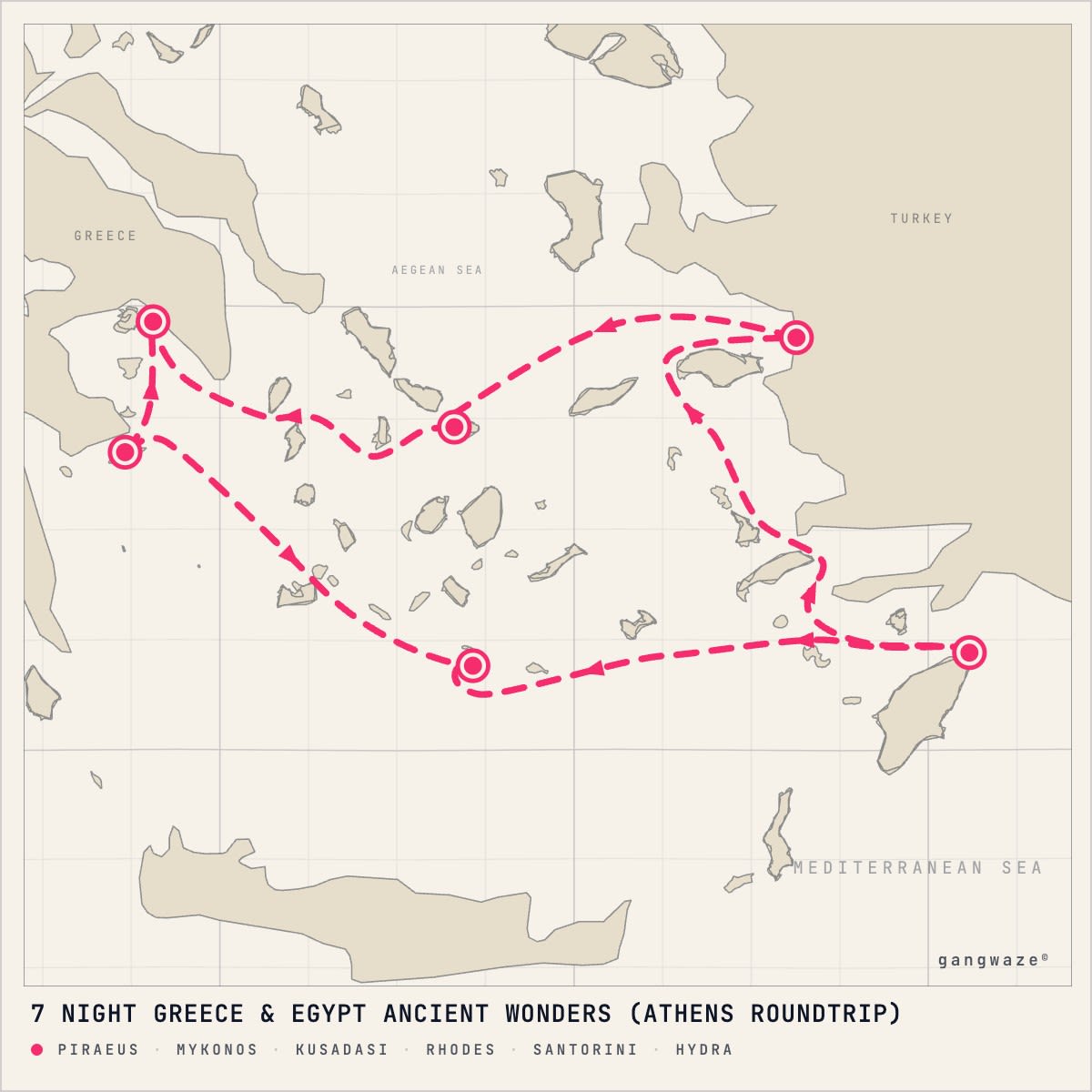 Celebrity Infinity itinerary map for July 16, 2028 (7 nights)