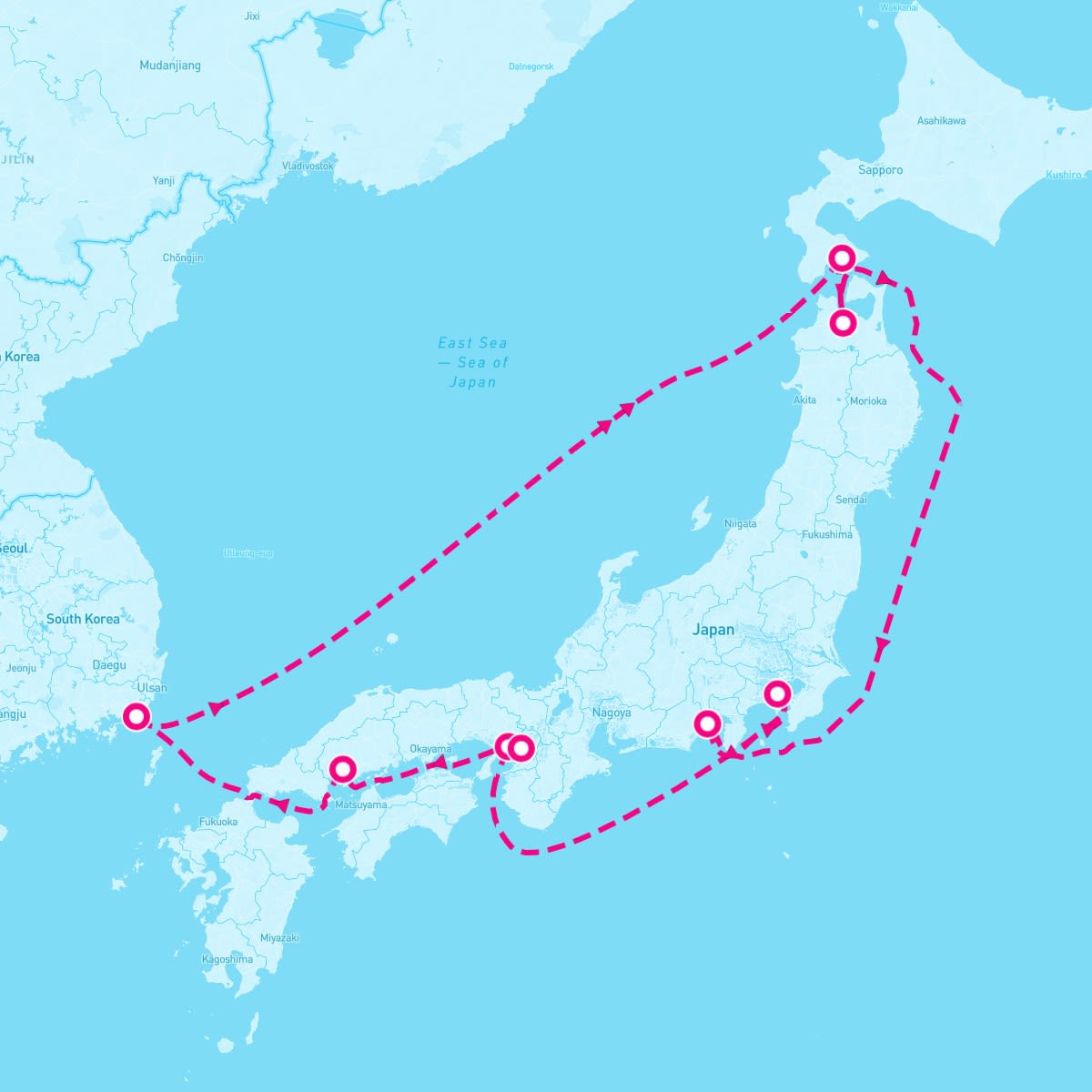 Celebrity Millennium itinerary map for May 2, 2024 (13 nights)