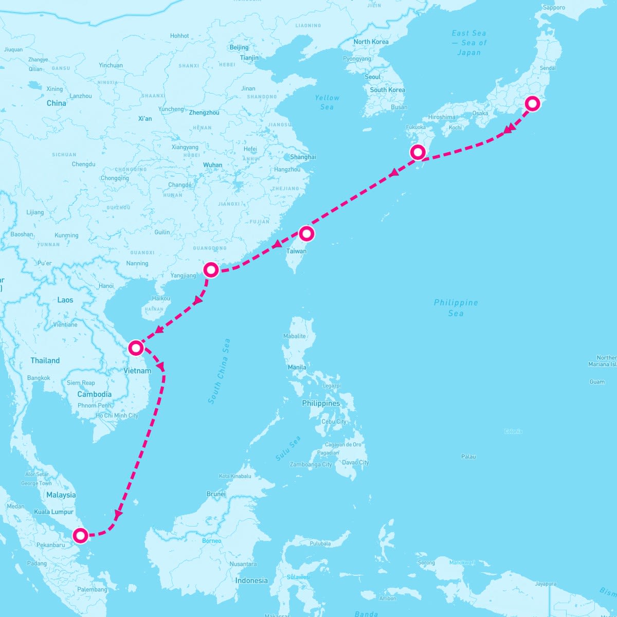 Celebrity Millennium itinerary map for October 18, 2024 (11 nights)