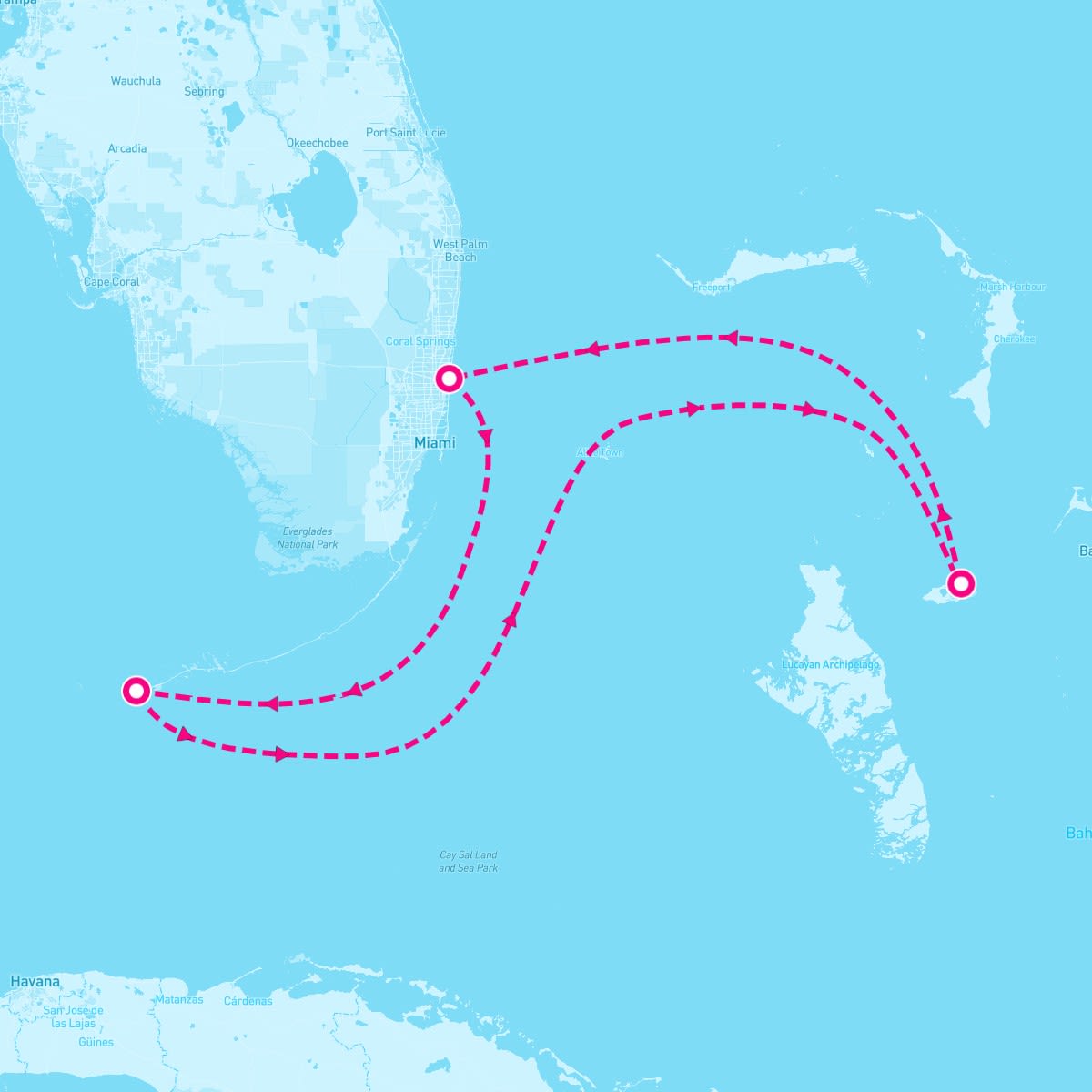 Celebrity Reflection itinerary map for June 7, 2024 (3 nights)