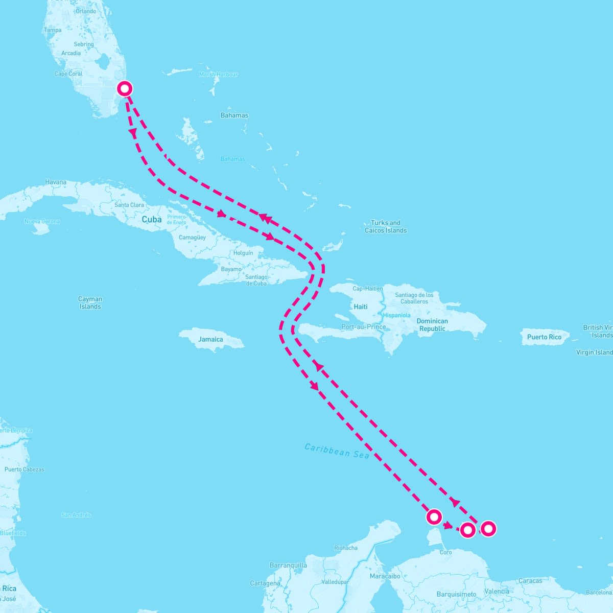 Celebrity Reflection itinerary map for June 15, 2024 (8 nights)