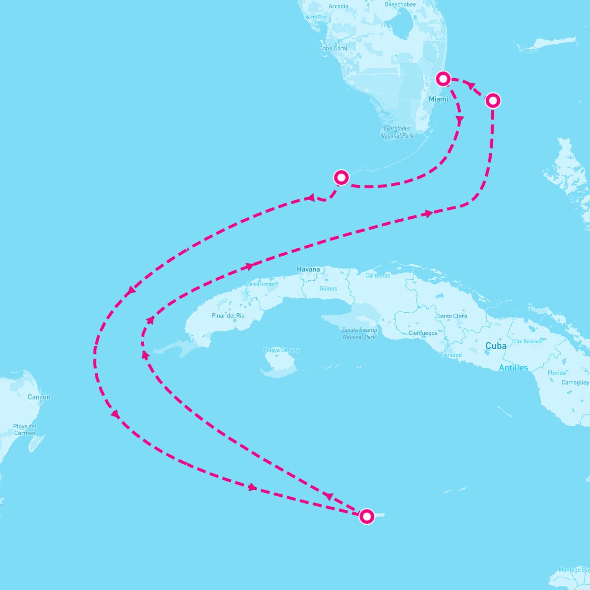 Celebrity Reflection itinerary map for August 4, 2024 (6 nights)