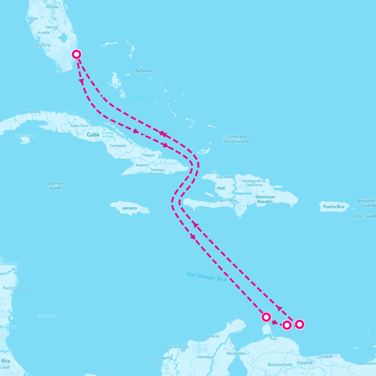 Celebrity Reflection itinerary map for September 7, 2024 (8 nights)