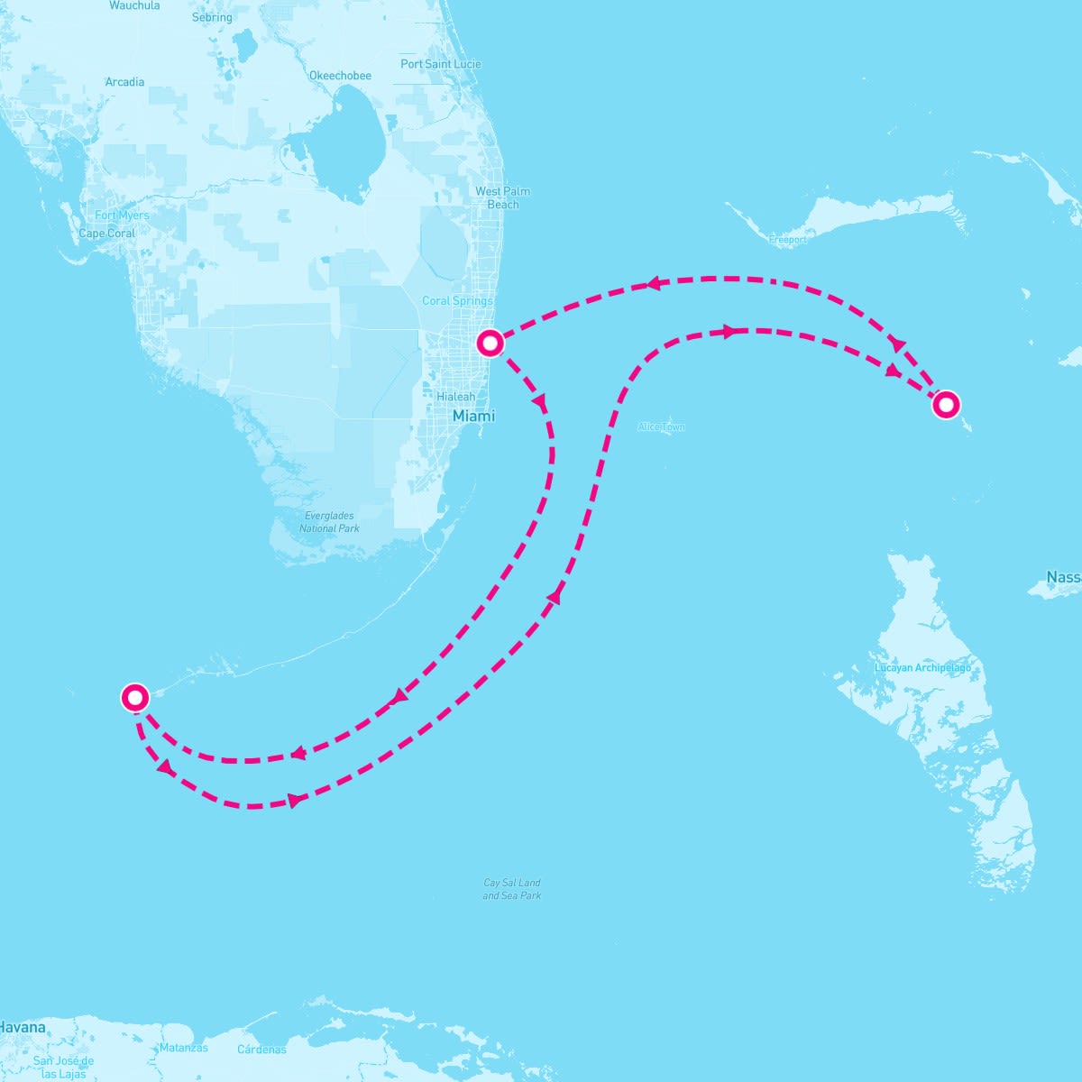 Celebrity Reflection itinerary map for October 7, 2024 (4 nights)