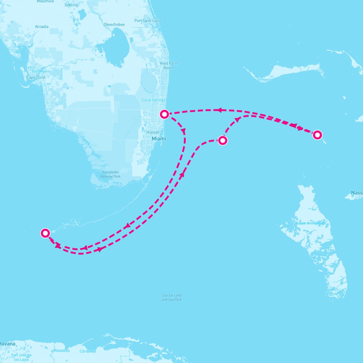 Celebrity Reflection itinerary map for November 4, 2024 (5 nights)